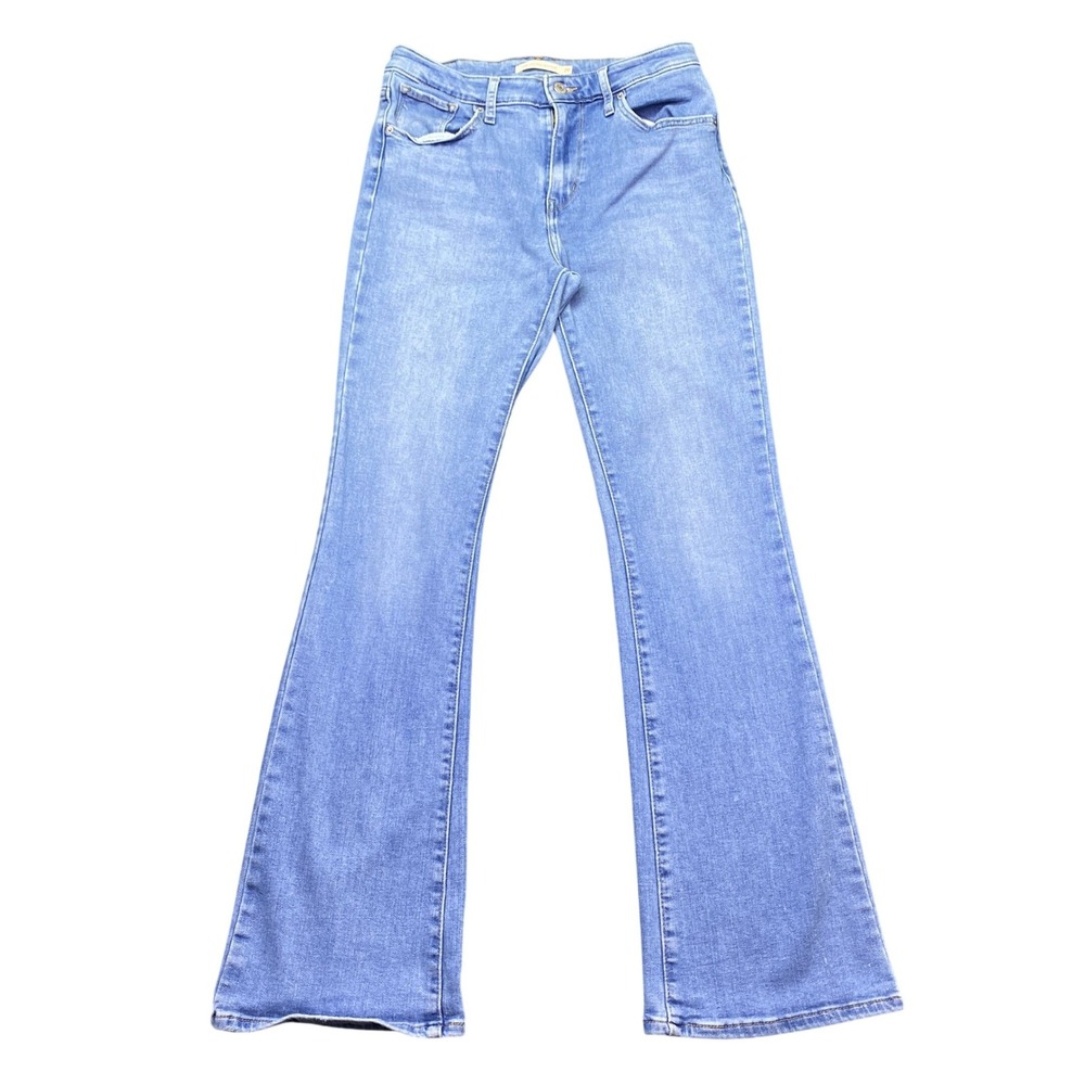 Levis 725 High Rise Bootcut Jeans Blue Denim Sz 29 Womens Grunge Western Retro